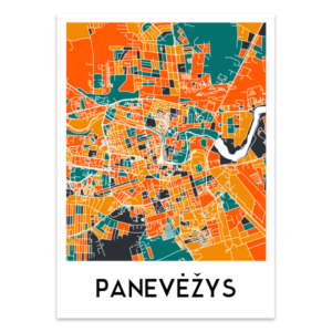 Panevėžio žemėlapis (Spalvotas)