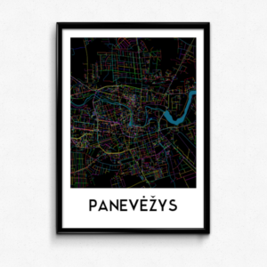 Panevėžio žemėlapis (Naktinis)