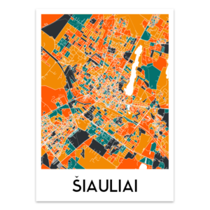 Šiaulių žemėlapis (Spalvotas)