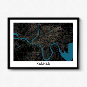 Kauno žemėlapis (Naktinis)
